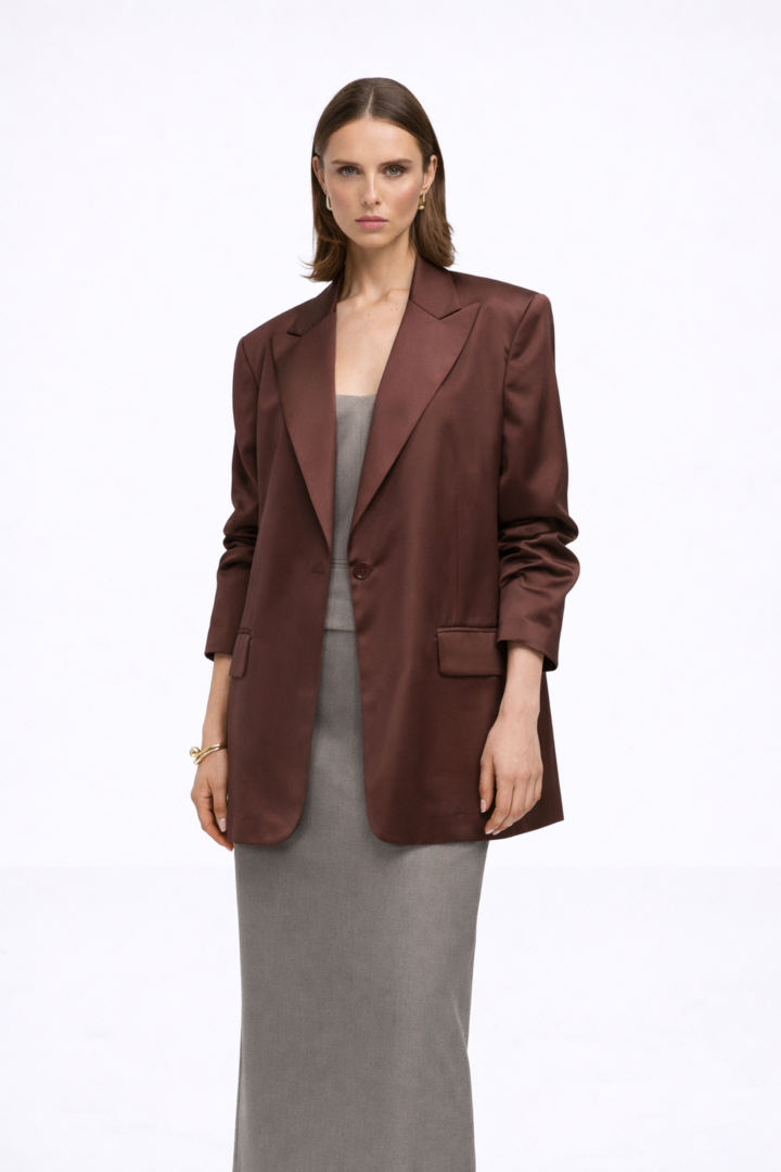 Oversized Σατέν Blazer - Image 8