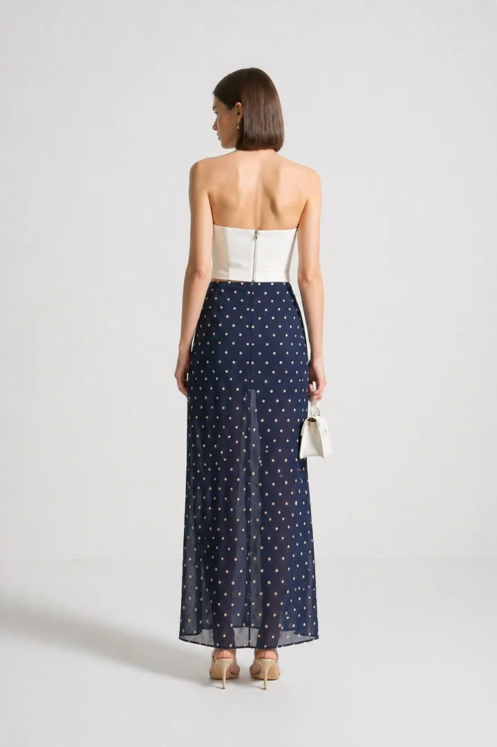 Maxi Sheer Φούστα Πουά - Image 2