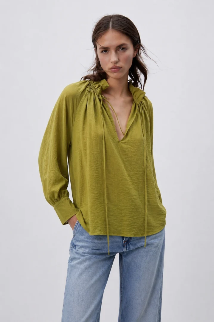 Πουκάμισο Relaxed Tie-Neck - Image 2