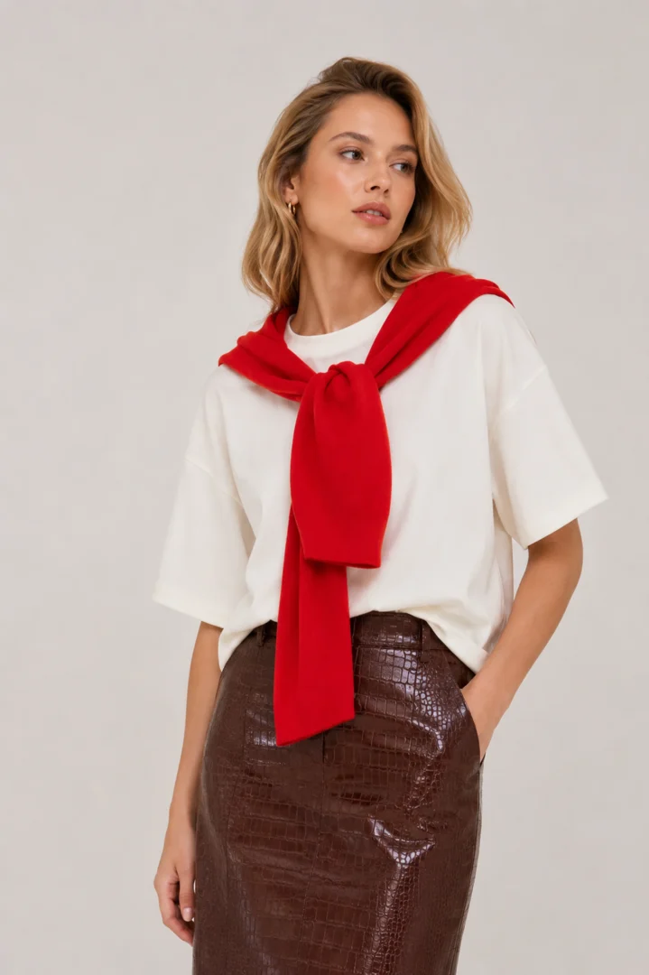 Oversized T-Shirt Δίχρωμο - Image 3