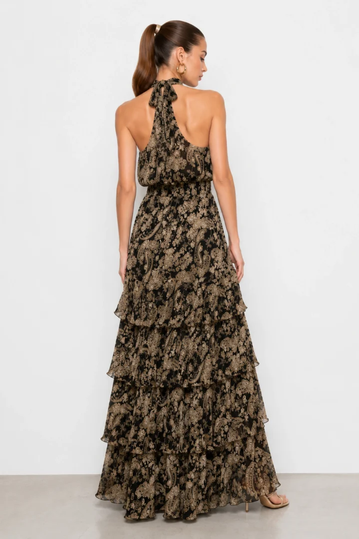 Εμπριμέ Maxi Σετ με Halter Top - Image 5
