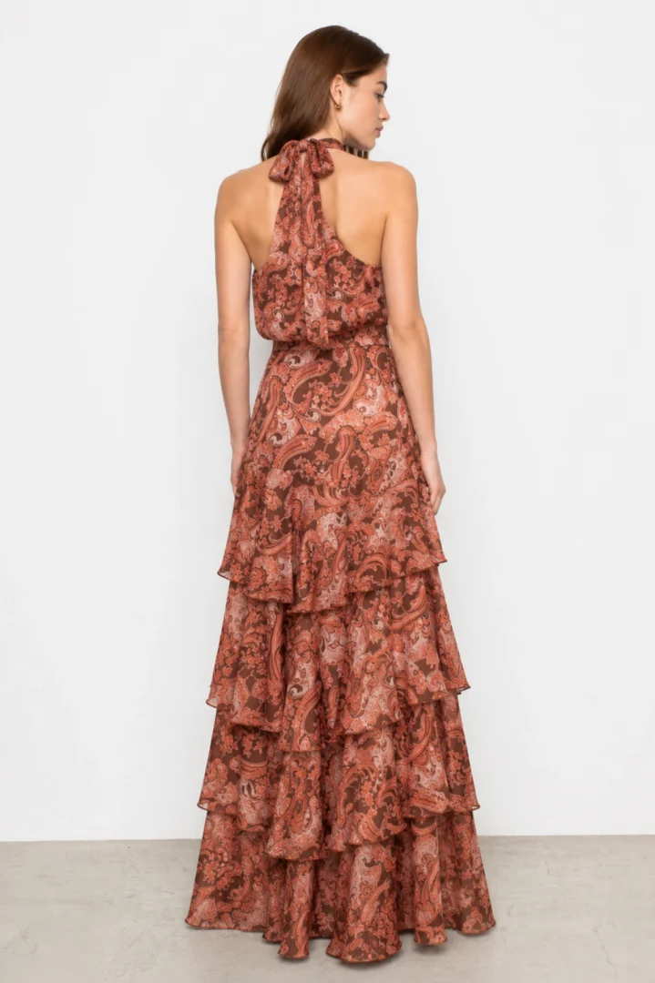 Εμπριμέ Maxi Σετ με Halter Top - Image 2