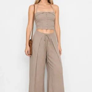Σετ με Halter Crop Top - Thumbnail Image 4