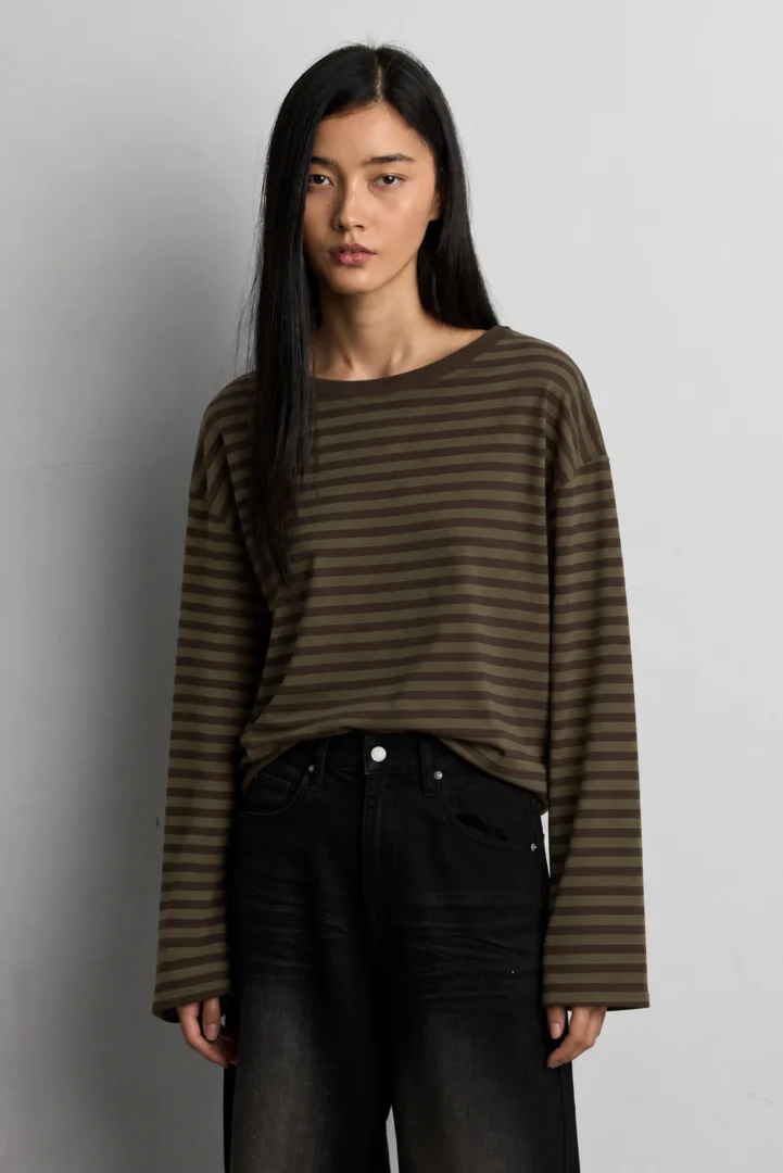 Ριγέ Μπλούζα Relaxed Fit - Image 8