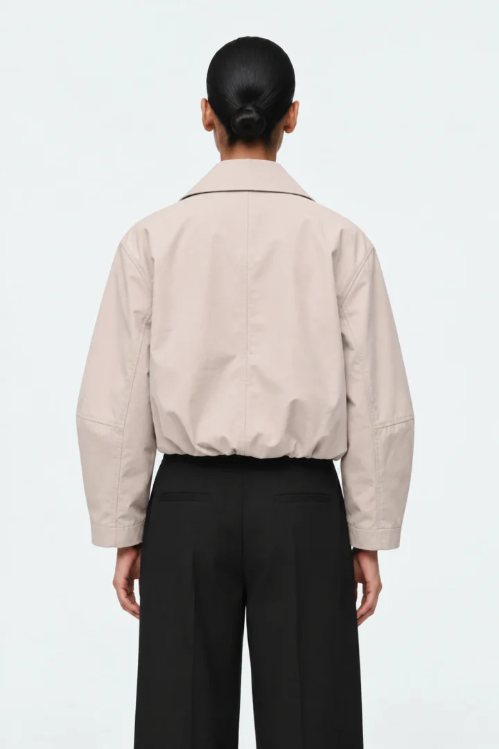 Cropped Trench Jacket - Image 2