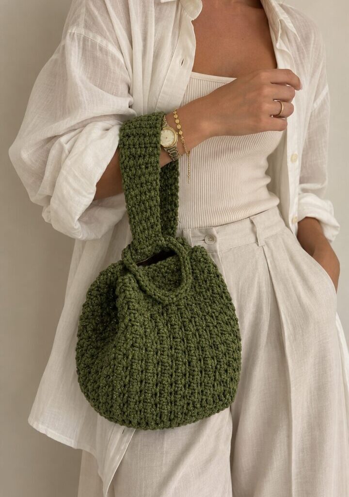 Olive Knit Bag