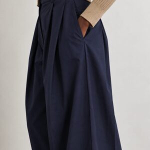 Wide-Leg Pleated Trousers - Thumbnail Image 6