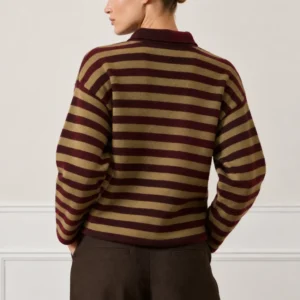 Striped Bow Knit Cardigan - Thumbnail Image 5