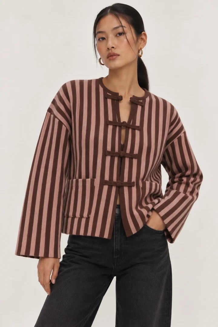 Striped Knit Ζακέτα - Image 4